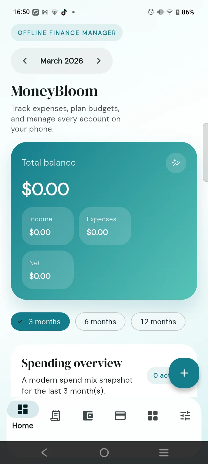 MoneyBloom: Your financial overview