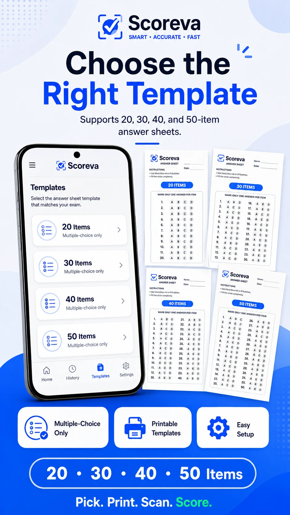 Scoreva: Choose the right template